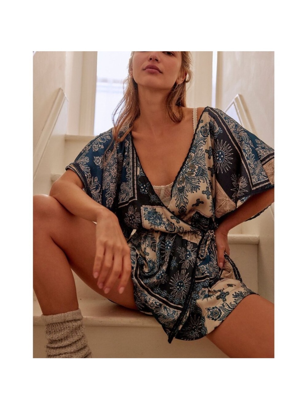 FREE PEOPLE Oasis Romper / Indigo Combo